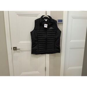 Tri Mountain Toray Puffer Vest Black Quilted Full Zip Logo Mens 2XL
